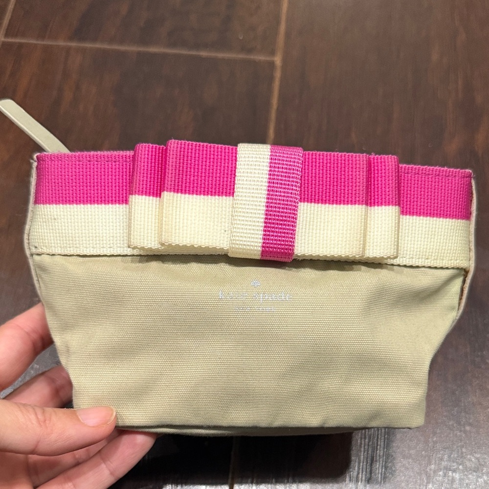 Kate Spade Beige and Pink mini Cosmetic Case